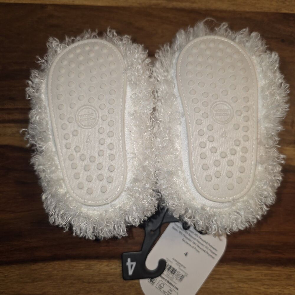 Wonder Nation Lamb Bootie Slippers Faux Fur White Pink Size 4 Animal Face - Picture 2 of 4